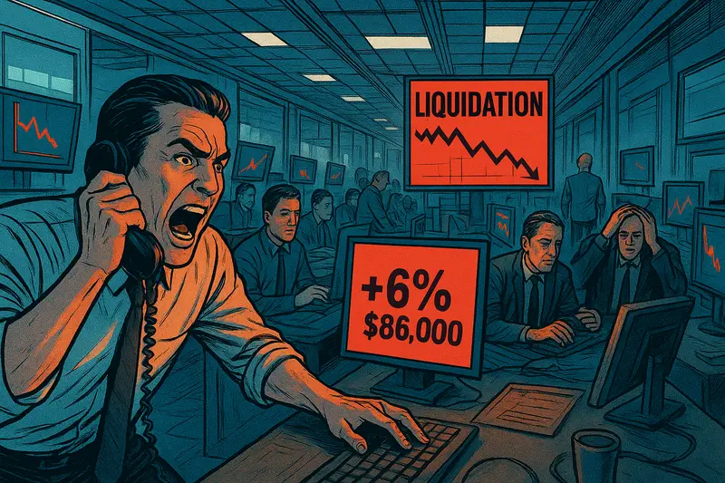 Bitcoin Short Liquidations Reach $575 Million as BTC Rebounds to $86,000