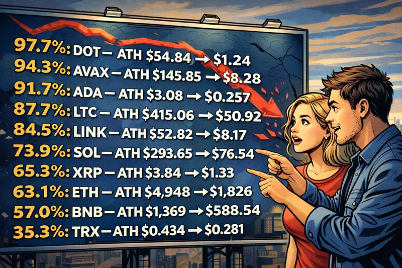 Altcoin Carnage: How Deep the Bear Market Has Cut Into Crypto’s Former High Flyers